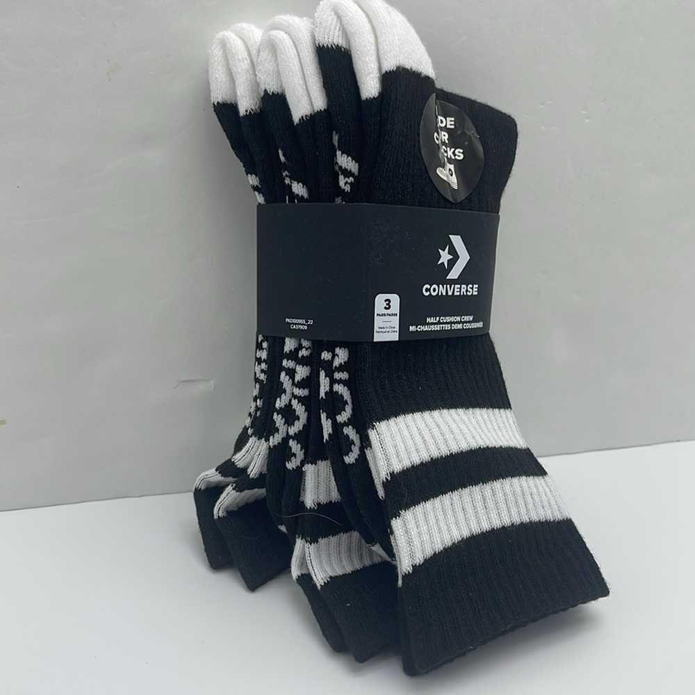 CONVERSE WMNS 3 pairs set HALF CUSHION CREW SOCKS 
NWT sizes: W4-10 - Picture 16 of 16